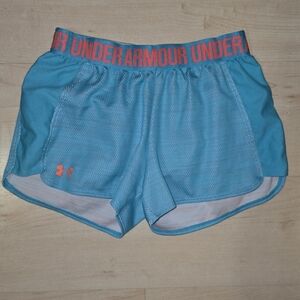 Under Armour Women's Teal and Orange Athletic Heatgear Shorts Size: XS